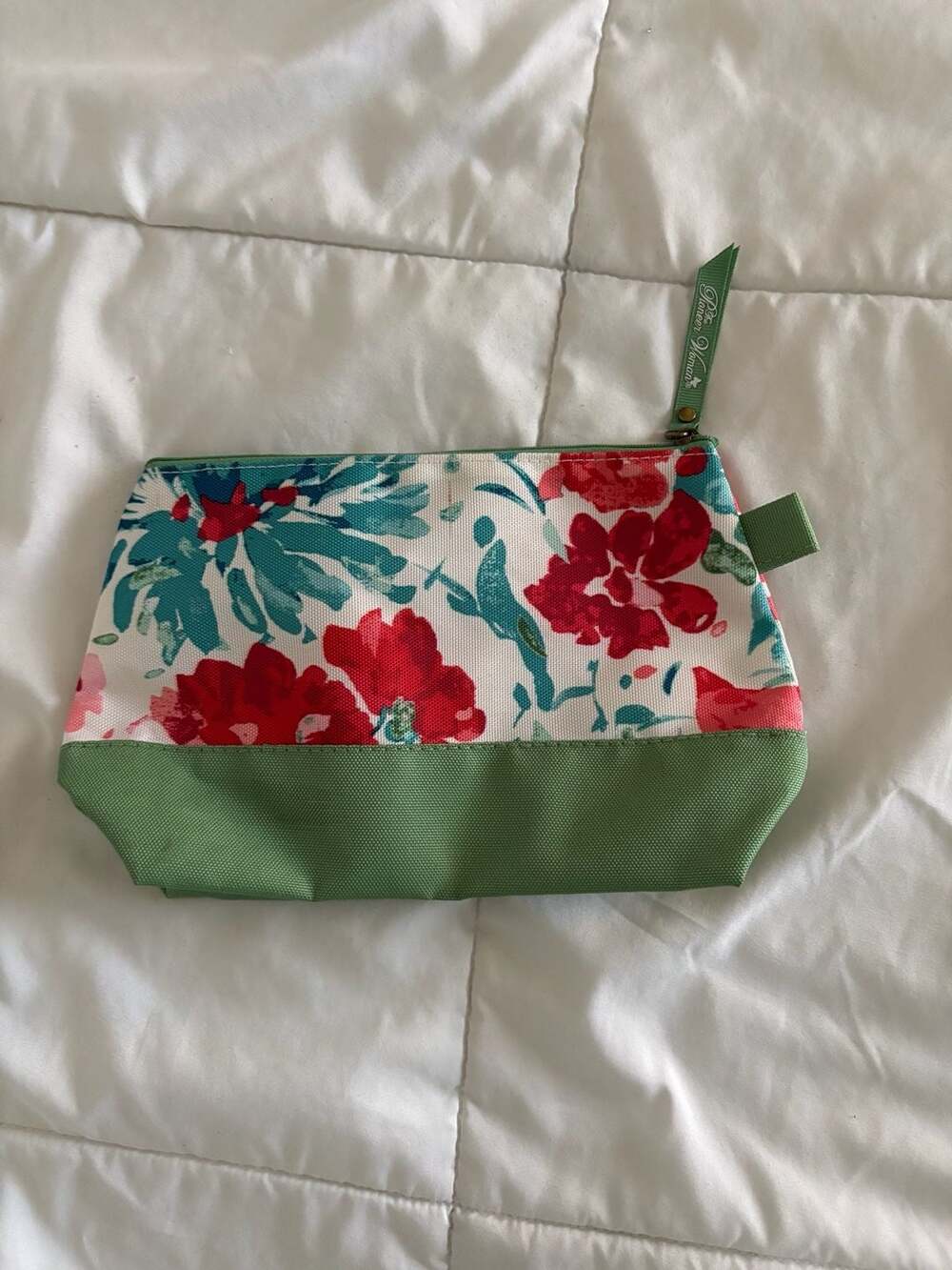 The Pioneer Woman Floral Canvas Cosmetic Zipper Pouch Accessory Bag